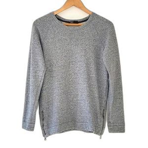 GAP Gray Long Sleeve Crew Neck Zippered Shirt Sweatshirt size S
